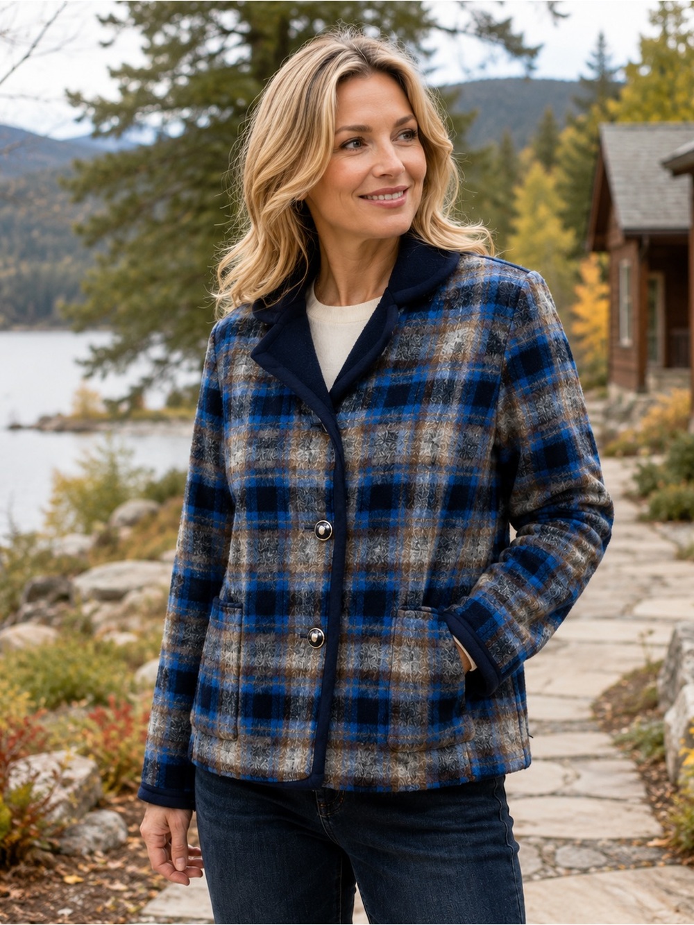 Marc by Marc Jacobs Womens Wool Plaid Reversible Jacket Oversized XS